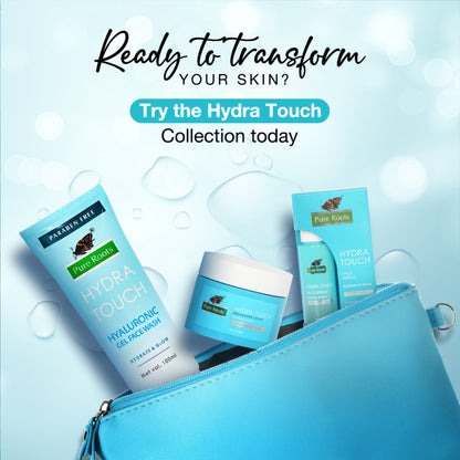 Hydra Touch Skin care kit – Hyaluronic Gel Face wash (100ml) + Face Serum (30ml) + Moisturizing Cream (50ml)