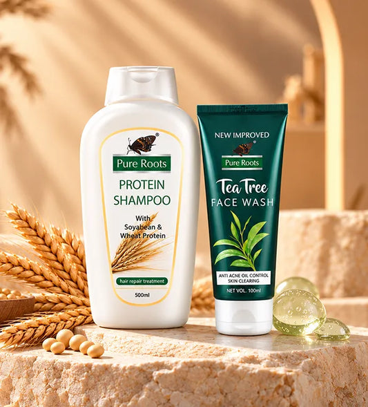 Protein Shampoo 500ml + Tea Tree face wash 60ml