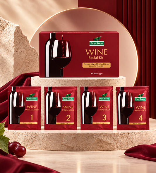 Wine Facial Kit For Wrinkle Free Skin 40g (Pack of 3)