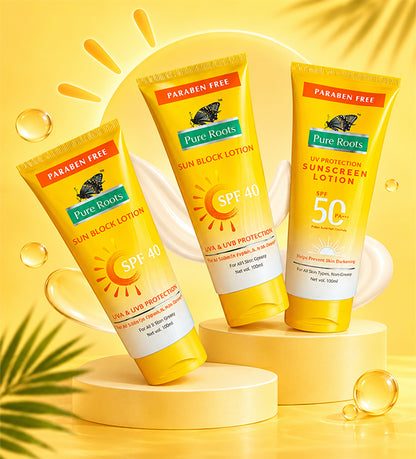 Sun Block Lotion SPF 40 With UVA & UVB Protection (Buy 2 Get 1 SPF 50 Offer)