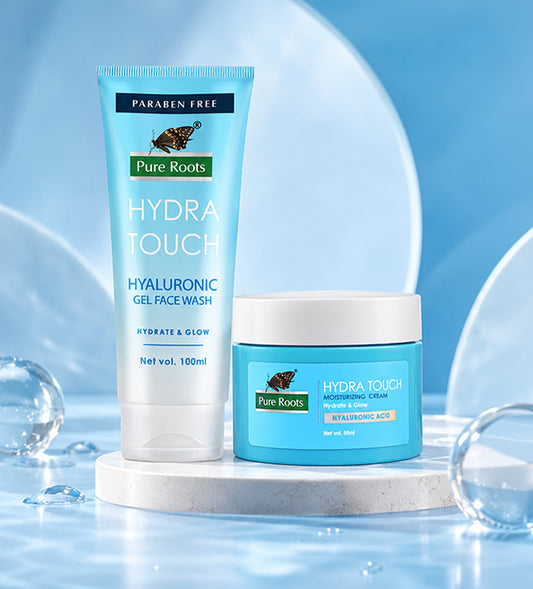 Hydra Touch Combo: Hyaluronic Gel Face Wash (100ml) + Moisturizing Cream (50ml)