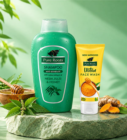 Neem Tulsi & Honey Shampoo 1000ml + Ubtan face wash 100ml