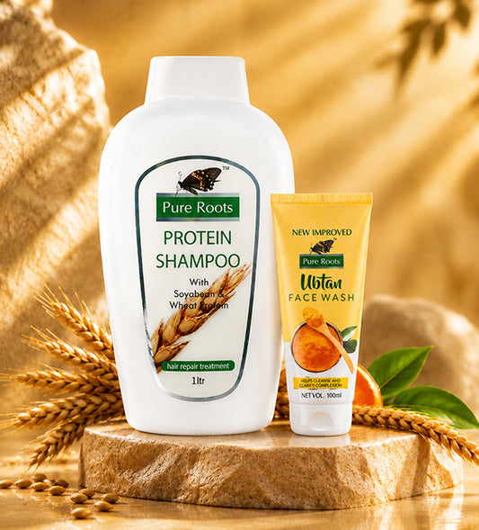 Protein Shampoo With Soyabean & Wheat Protein 1000ml + Ubtan Face Wash 100ml