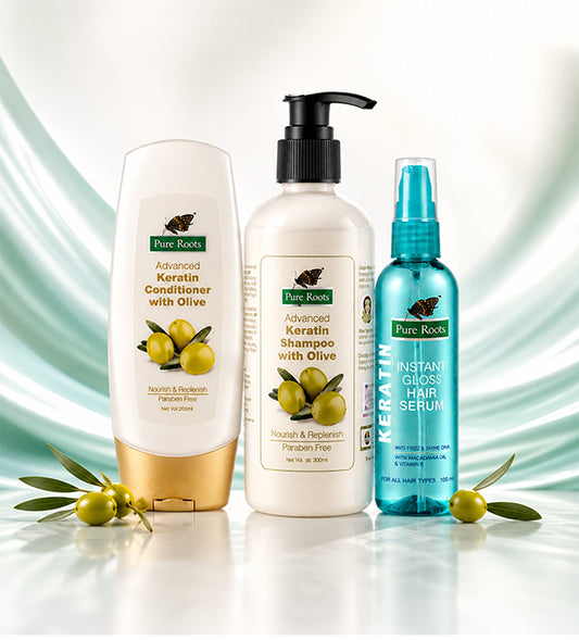 Keratin Trio – Keratin Shampoo (300ml) + Conditioner ( 100ml) + Keratin Hair Serum (100 ml)