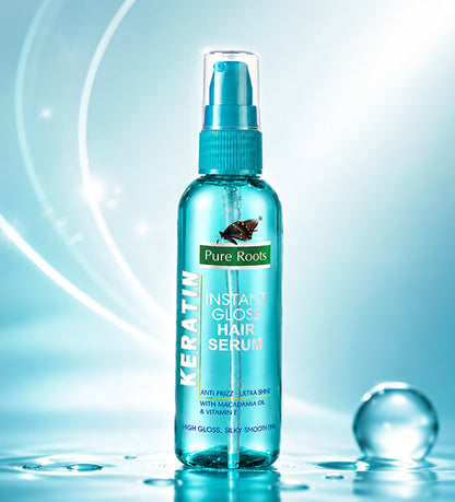 Keratin Instant Gloss Hair Serum 100ml Anti Frizz Ultra Shine With Macadamia Oil & Vitamin E