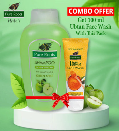 Green Apple Shampoo 1000ml + Ubtan face wash 100ml