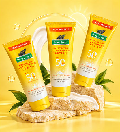 Sunscreen Lotion SPF 50 With UV Protection (Buy 2 Get 1 Offer)