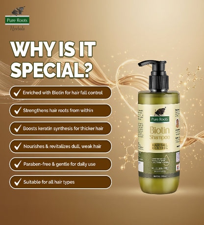 Biotin Shampoo Hair Fall Control | Paraben Free 300ml (Pack of 2)