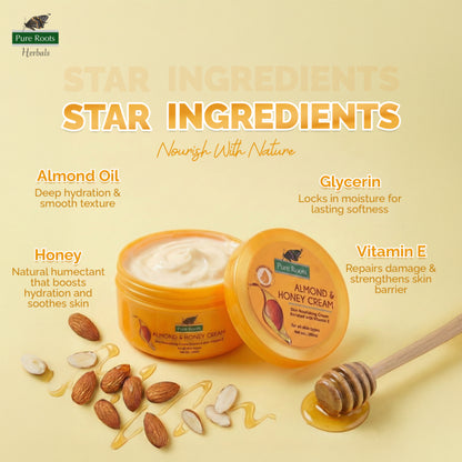 Almond & Honey Skin Nourishing Cream Enriched Vitamin E (Pack of 2)