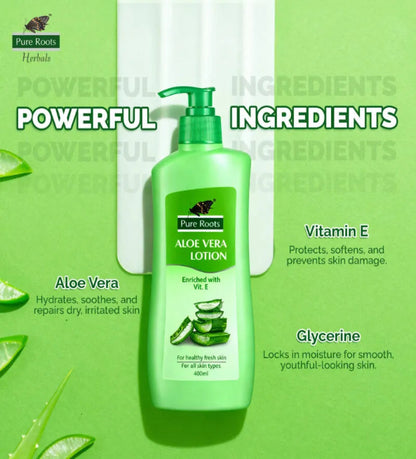 Aloe Vera Body Lotion 400ml with Enriched Vit. E For Healthy Fresh Skin