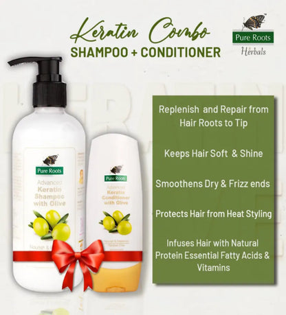 Advanced Keratin Shampoo (300ml) With Conditioner ( 100ml)- Combo Pack