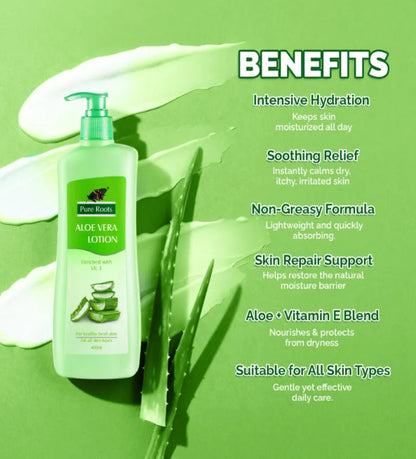 Aloe Vera Body Lotion 400ml with Enriched Vit. E For Healthy Fresh Skin