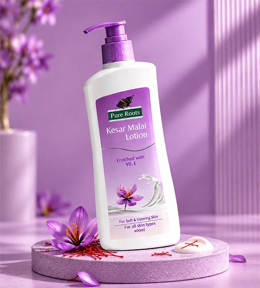 Kesar Malai Body Lotion 400ml Enriched With Vit. E For Soft & Glowing Skin