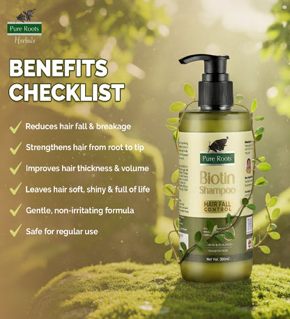 Biotin Shampoo Hair Fall Control | Paraben Free 300ml (Pack of 2)