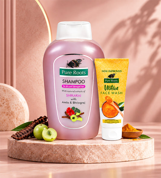 Shikakai Shampoo 1000ml + Ubtan face wash 100ml