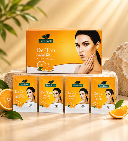 De Tan Facial Kit With Vitamin C 40g (Pack of 3)