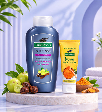 Amla, Shikakai with Reetha Shampoo 1000ml + Ubtan face wash 100ml