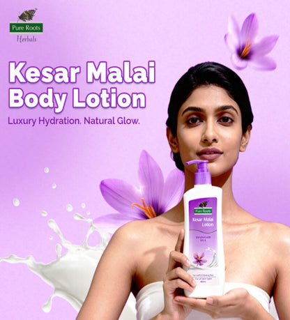 Kesar Malai Body Lotion 400ml Enriched With Vit. E For Soft & Glowing Skin