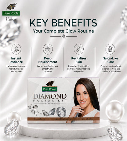 Diamond Facial Kit for Brightened & Hydrated Skin 50g (Pack of 3)