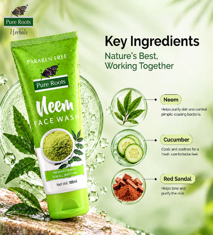 Neem Face Wash for Pimple Control 100 ml (Pack of 3)