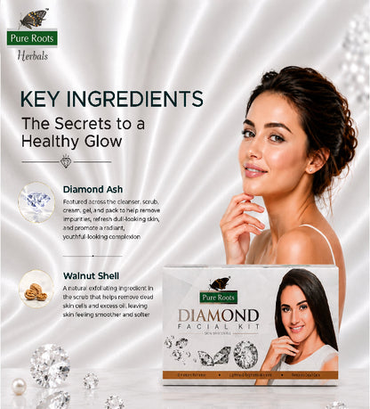 Diamond Facial Kit for Brightened & Hydrated Skin 50g (Pack of 3)