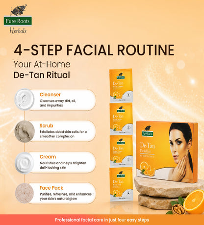 De Tan Facial Kit With Vitamin C (Pack of 80g)