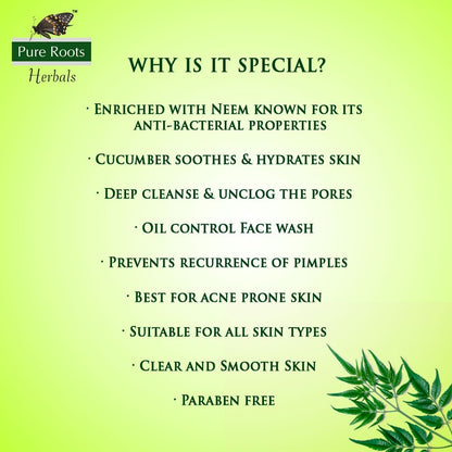 Neem Face Wash for Pimple Control 100 ml (Pack of 3)