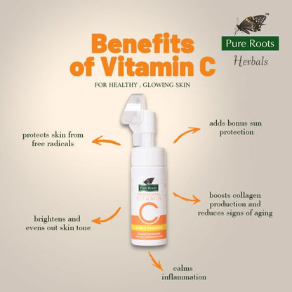 Vitamin C Glow & Radiance Foam Cleanser Face Wash (Pack of 150ml)